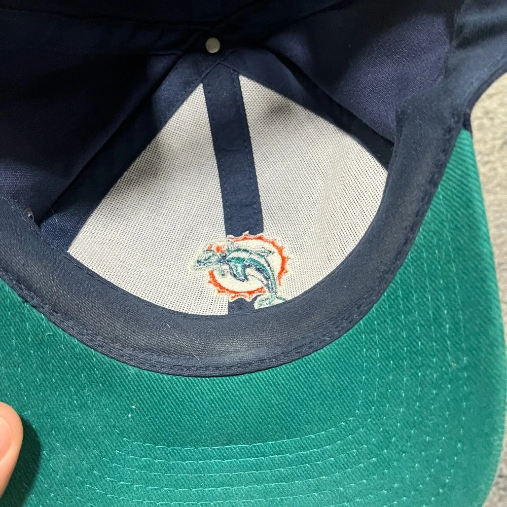 Vintage 90s Miami Dolphins Logo Athletic Hat NFL Blue Embroidered Adjustable Cap